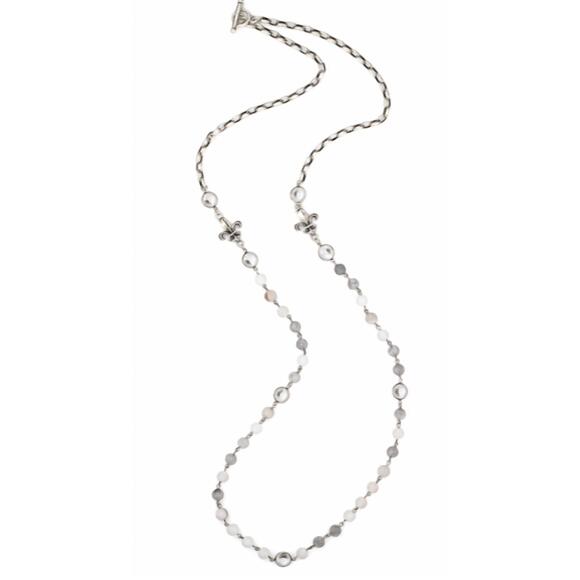 FRENCH KANDE Jewelry - NEW FRENCH KANDE women's ashen silk mix with wire necklace in silver